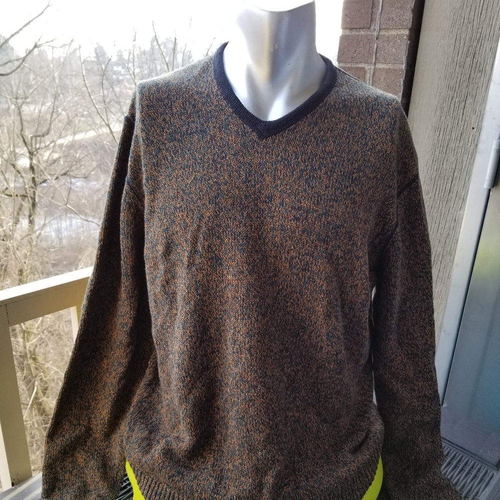 Nat Nast 100% Cotton GreenOrange Sweater Medium